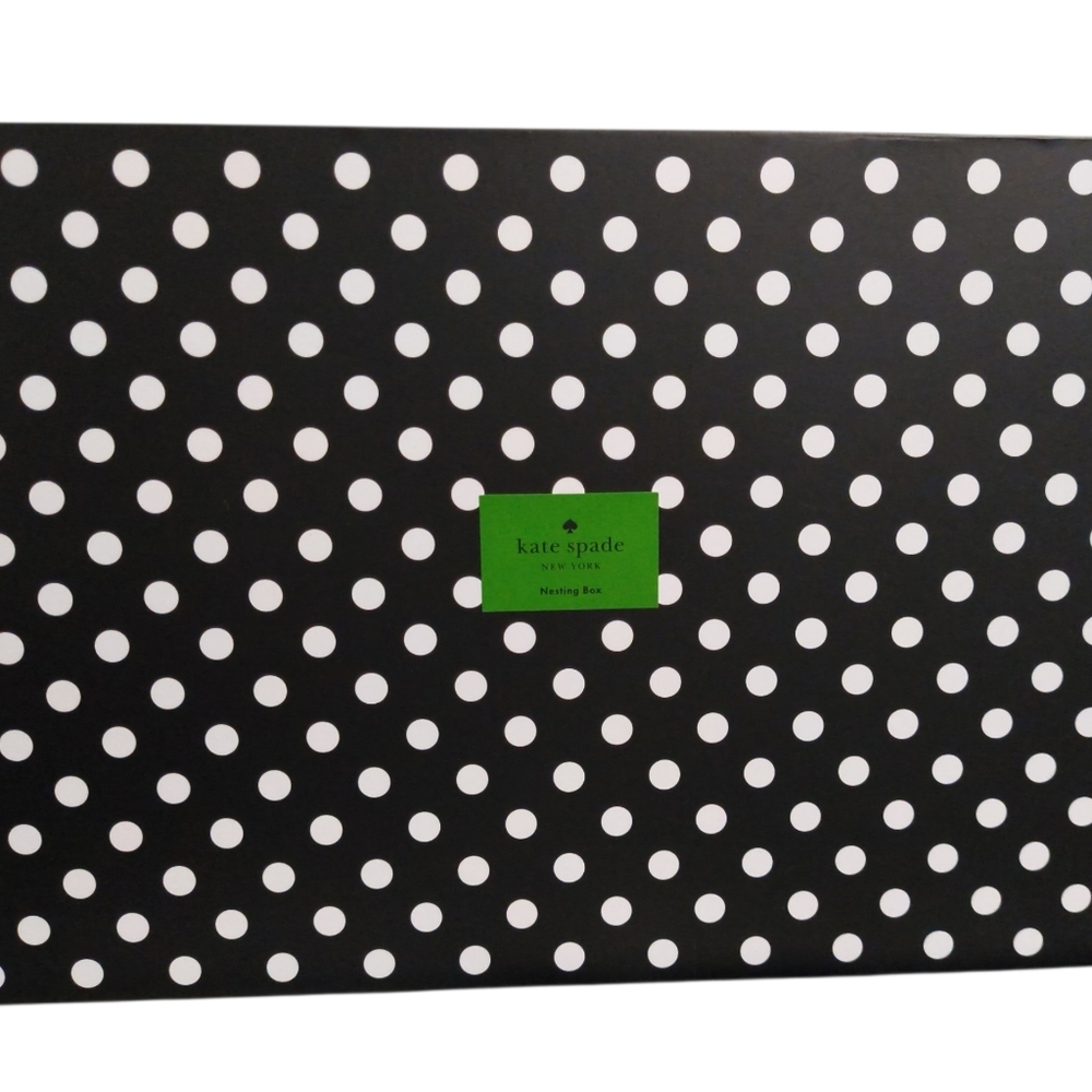 NWT kate spade New York Black & White Polka Dot Joy Dot Nesting Box